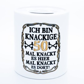 Ich bin knackige 50 Years Money Gift Funny Money Box Piggy Bank Money Bank Fun Money Gift Packaging for Birthday Decoration Birthday Gift for Man Woman Gift Box Birthday Decoration