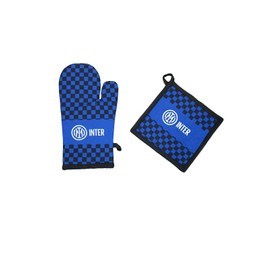 F.C. Inter, Guanto da Forno + Presina, Set Barbeque, Taglia Unica, Unisex, Prodotto Ufficiale