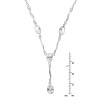 AeraVida Y-Shaped Oval Clear Cubic Zirconia Drop Sterling Silver Necklace