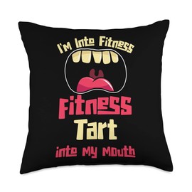 Health Enthusiast Food Lover, Fitness Tart Into My Mouth Throw Pillow, 18x18, Multicolor