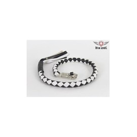 3" Fat Black & White Get Back Whip for Motorcycles