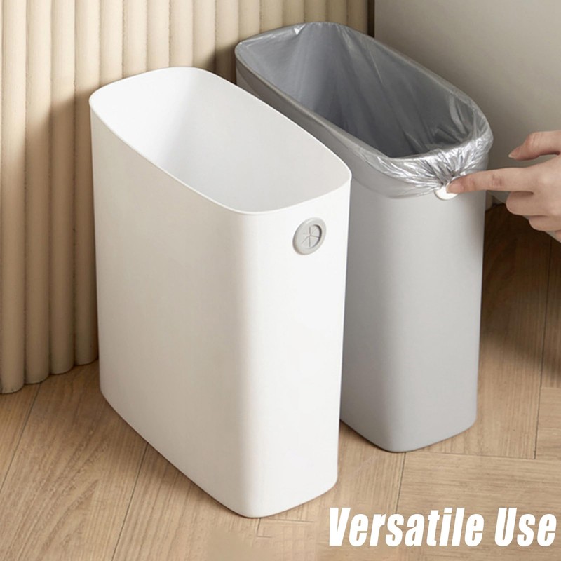 Rectangle Trash Can Ultra Thin Plastic Small Trash Basket Bathroom