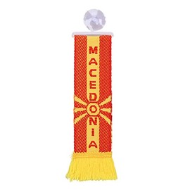 TRUCK DUCK® Truck Car Mini Scarf Macedonia Trucker woven Pennant Flag Window Decoration with Suction Cup