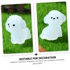 KOMBIUDA 12pcs Tiny Luminous Dogs White Dog Figures Dog Resin