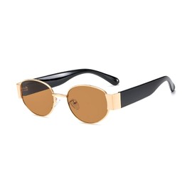 YAMEIZE Retro Oval Sunglasses for Women Men Trendy 70s Sunglasses Round Classic Retro Shades Fashion UV400 Protection