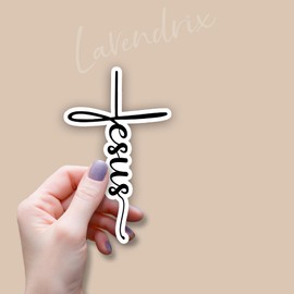 (3Pcs) Jesus Christian Cross Sticker Inspirational Bible Verse Jesus Faith Prayer Vinyl Decal for Tumbler Laptop Water Bottles Book Car Phone - Size 3x2