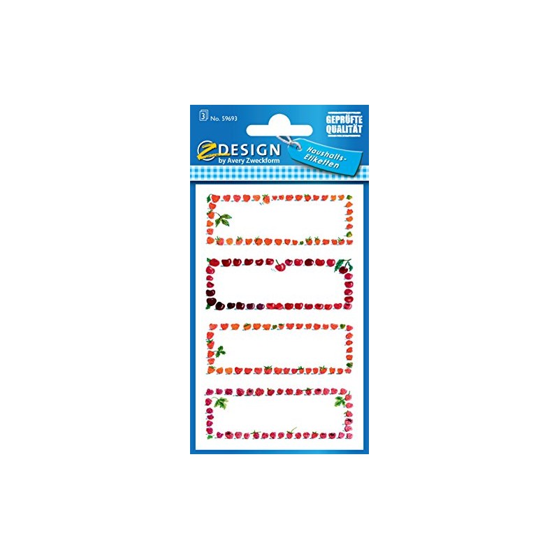 AVERY Zweckform 59693 Jam Labels Fruit Frame (Removable) 12 Stickers