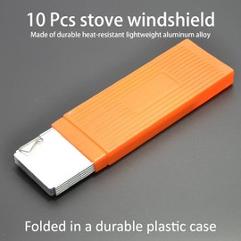 Bay Breeze Folding Stove Wind Screen Shield for Portable Stove 10 Folding Panels for Gas Burner, Camping Cookware Kitchen Plates for Fire Protection, Outdoor Hiking Cooking Kits Windshield Windscreen