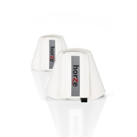 HORZE Pro Overreach Bell Boots for Horses | Neoprene Pair - White - S