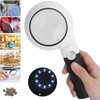 Handheld Magnifying Glass 5X Main Lens 20X Secondary Lens Magnification