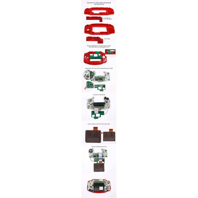 GBA HDMI Adapter for Professional and Soldered Modification Experienced Users: