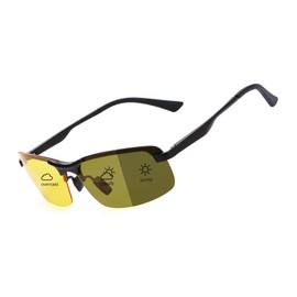 PEEPAI Mens Polarized Photochromic Sunglasses Day & Night Driving Glasses Anti Glare Lightweight Sun Glasses for Fishing Hiking Running - Night