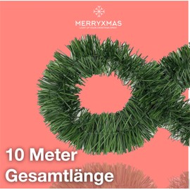 Christmas Garland Diameter 10 cm Green 10 Metres – Artificial Decorative Garland – Fir Garland Christmas