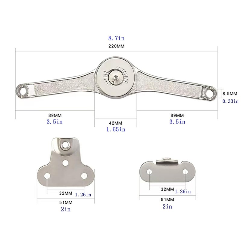 Heavy Duty Hinge Lid Support Hinge with Soft Close Folding
