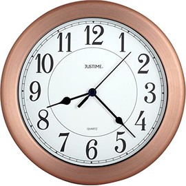 JUSTIME 8.5 inch Water Resistant Wall Clock for Wall Decorative Small Wall Clocks Small Space Decor Bathroom Clock Kitchen Clocks Office Boat RV Battery Operated Silent Wall Clock Non Ticking