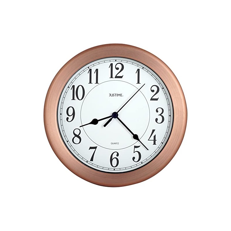 JUSTIME 8.5 inch Water Resistant Wall Clock for Wall Decorative