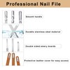 Qwrqwr Metal Nail Files with Leather Case Professional Stainless Steel