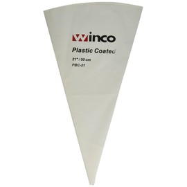 Winco - Bolsa de repostería de algodón con revestimiento de plástico, 21 pulgadas, color blanco, talla M