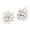 Pretty Pearl Cluster White Flower Clip-on Earrings