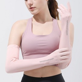 Premium UV Sun Protection Open-Finger Golf Arm Sleeves for Women Summer Gray