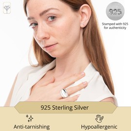 925 Sterling Silver Layered Cocktail Boho Rings for Women | Large Chunky Silver Statement Ring for Women Size 8 by MAX + STONE