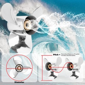 YOUNG PROPS Upgrade Stainless Steel Outboard Propeller for Mercury Engines 40-60HP, 13 Tooth, RH (11 15Mercury)