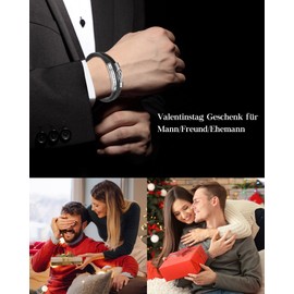 SUNSH Men's Leather Bracelet, Gift for Boyfriend/Husband/Father/Man, Birthday Gift, Valentine's Day, Father's Day, Infinity Knot Engraving Bracelet, Stainless Steel, Bead