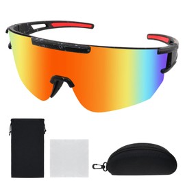 Homeinmind Fast Glasses, Cycling Glasses Men Women Sports Glasses Cycling Glasses Running Glasses UV400 Protection Quick Sunglasses for Road Bike Bicycle MTB Running Golf Riding Ski Rave Green Orange