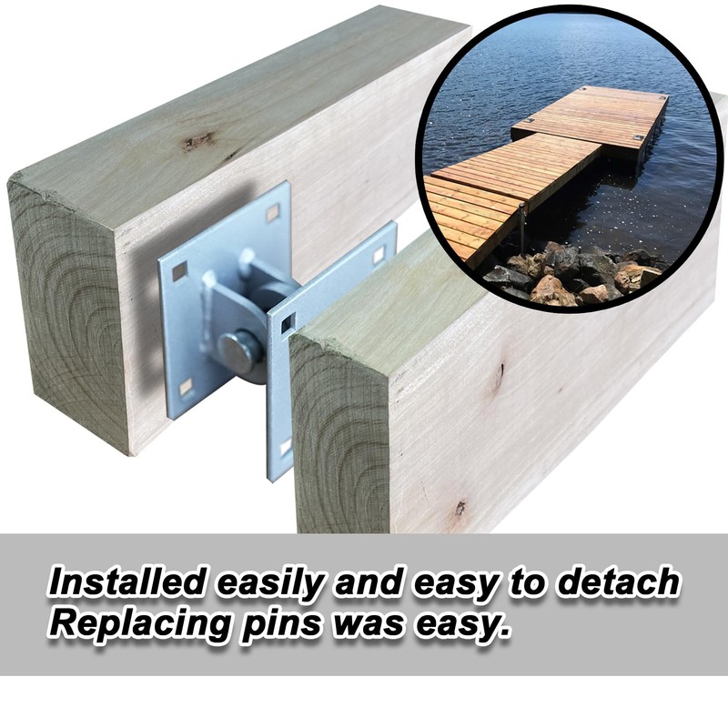 Joewuzun 2pcs Floating Dock Hinge Heavy Duty Dock Hardware Brackets