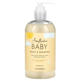 SheaMoisture Jabón y champú para bebés para todo tipo de piel, manteca de karité cruda, manzanilla y aceite de argán, jabón y champú para bebés con in