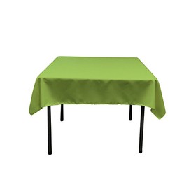LA Linen Polyester Poplin Washable Square Tablecloth, Stain and Wrinkle Resistant Square Table Cover 52x52, Fabric Table Cloth Square for Dining, Kitchen, Party, Holiday 52 by 52-Inch, Lime