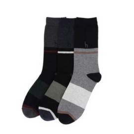 Hazzys (대구신세계)네이비 컬러배색 남성 장목 양말 3종 세트 HJSS5E005N2 (Namdaegu Shinsegae) Navy Color-Blocking Men's Crew Socks 3-Piece Set HJSS5E005N2