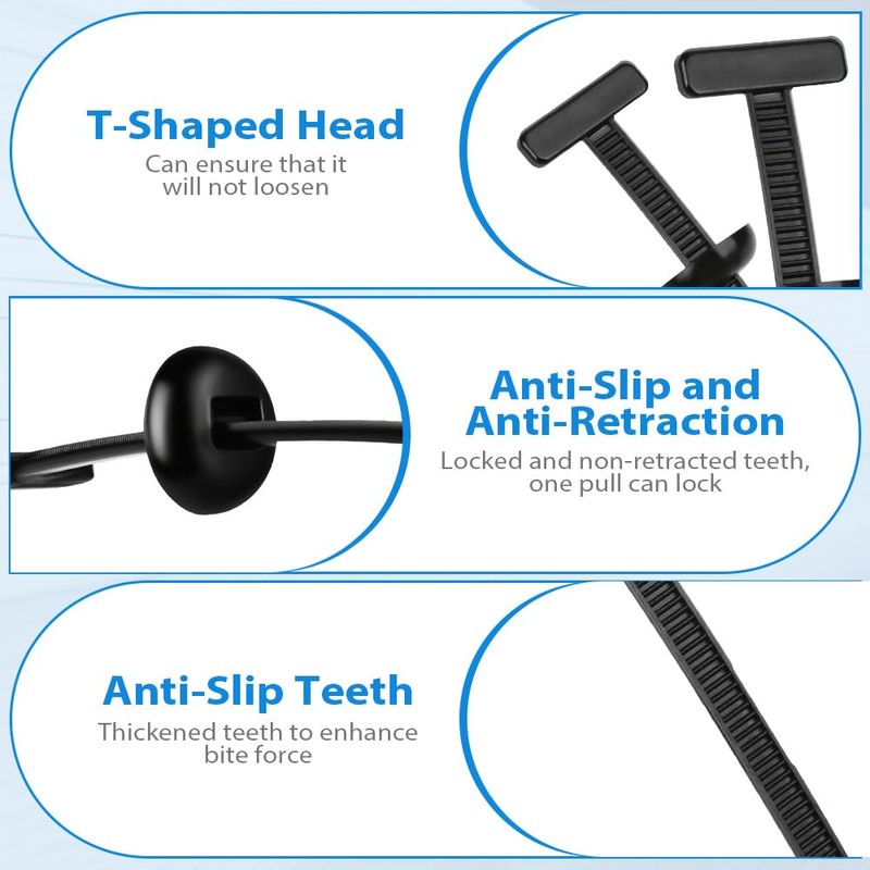 Uraqt Pack of 100 Cable Ties Black Set, 90 mm