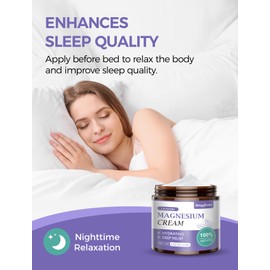 Wagomars Magnesium Cream for Sleep - Natural Topical Magnesium Lotion for Pain & Leg Cramps, Muscle Relaxation, Calm - Nighttime Body Butter for Deep Hydration - Safe for Kids (Lavender)
