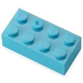 Feleph 100pcs 2x4 Bricks Medium Azure Pieces Parts Classic Building kit Creative Play Set Basic Blocks Toy Accessories Compatible with 3001 Major Brands