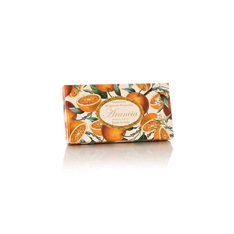 Orangenseife, eckig 3 St je 125g, handgemachte italienische Seife aus