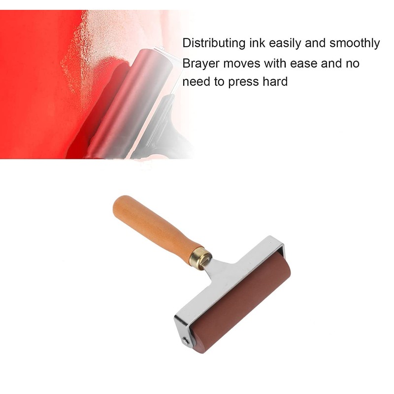 Zerodis Rubber Rollers, Soft Flexible Rubber Brayer Brush Ink Applicator
