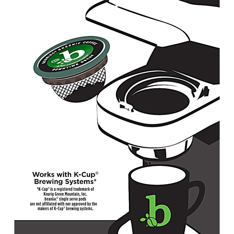beaniac Organic Downtime Decaf Swiss Water Decaffeinated, Medium Roast, Single