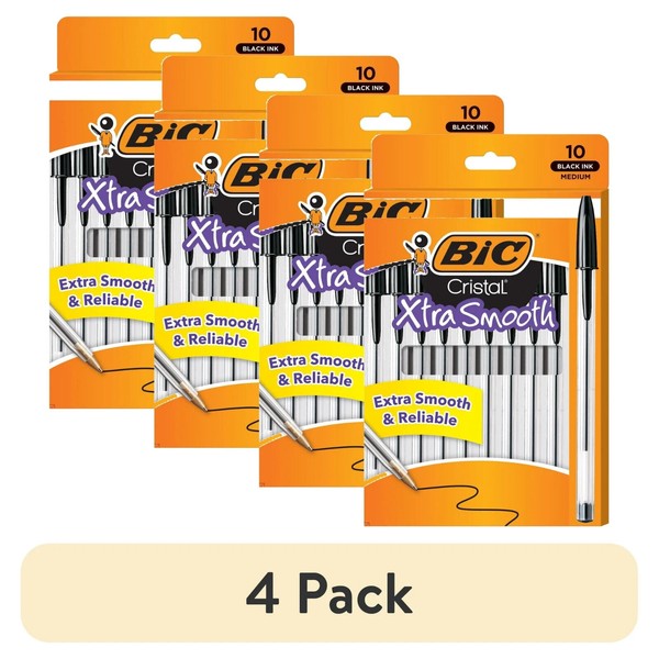 BIC (4 Pack) BIC Cristal Extra Smooth Black Ballpoint Pen
