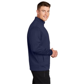 SPORT-TEK Unisex Sport-Wick Fleece Full Zip Jacket, Navy, Medium