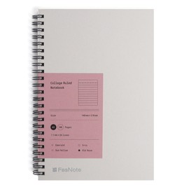FasNote Spiral Notebook, A5, 160 Lined Pages, Wirebound, Journal for School, Office & Daily Writing (Old Rose)