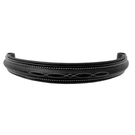 Equitem Fancy Stitch Padded Leather English Replacement Browband (Full 16", Black)