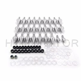 XKMT-MOTORPARTS Silver Spike Fairing Bolts Kit - M5, M6 Billet Aluminum - CBR 900RR/929RR/954RR (1993-2003) - 55 Pieces