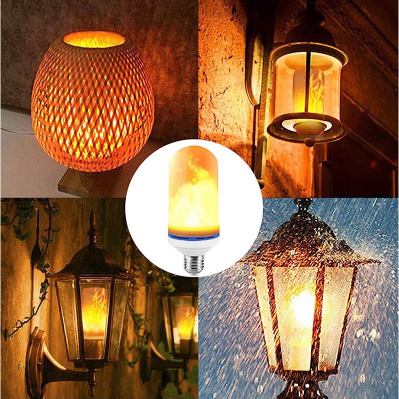 6W E26 LED Flame Effect Light Bulb - 4 Modes