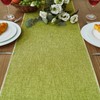 Green Table Runner in Country House Style, Rustic Linen Coffee