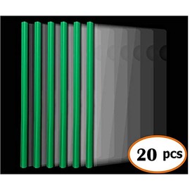 Sliding Bar Clear Report Covers, 10mm, 18C, 40 Sheet Capacity, Transparent Resume Presentation File Folders Organizer Binder for A4 Size Paper, 20 Pcs