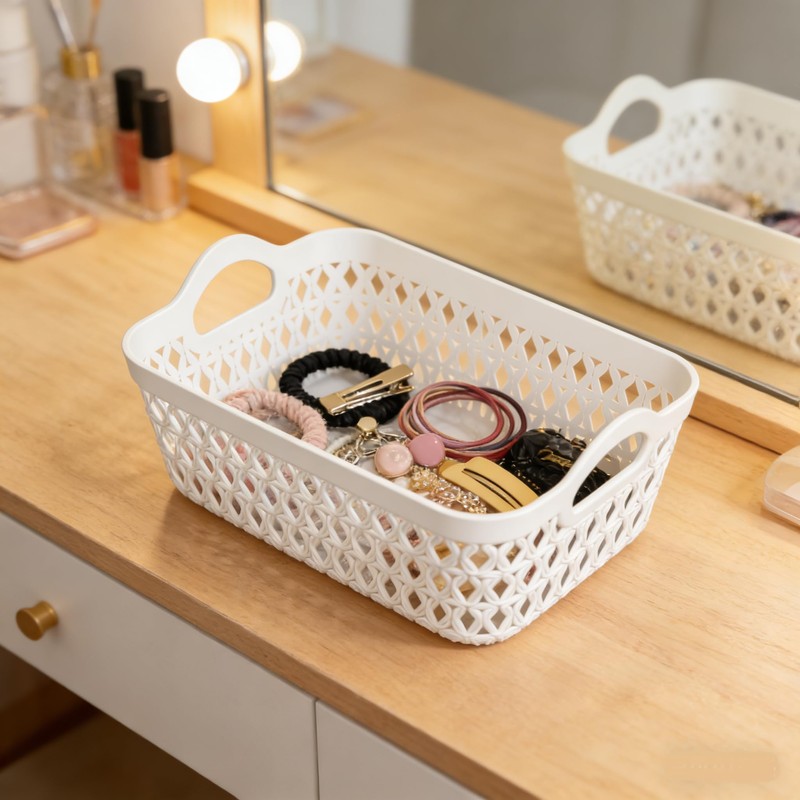Tyminin Plastic Storage Baskets with Handles, Set of 12 Mini