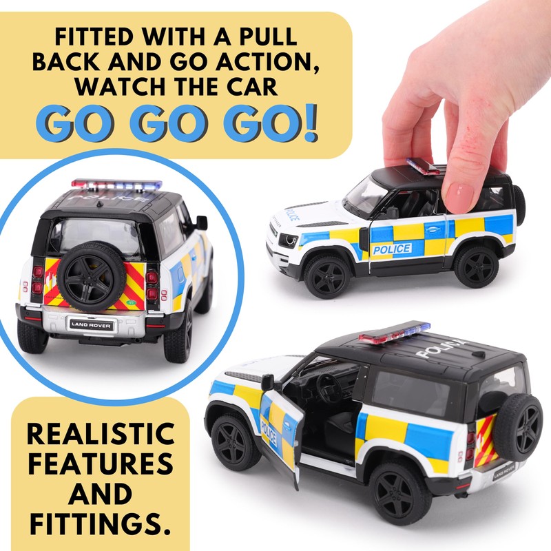 Toyland® 12cm (5") Pull Back & Go Die Cast Police