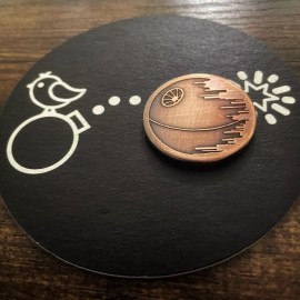 Liberty Ball Markers DEATH STAR (Raised Relief Aged Copper) Hand Made Custom Golf Ball Marker!