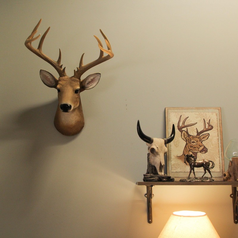 Zeckos 12 Point Buck Deer Head Bust Resin Wall Sculpture